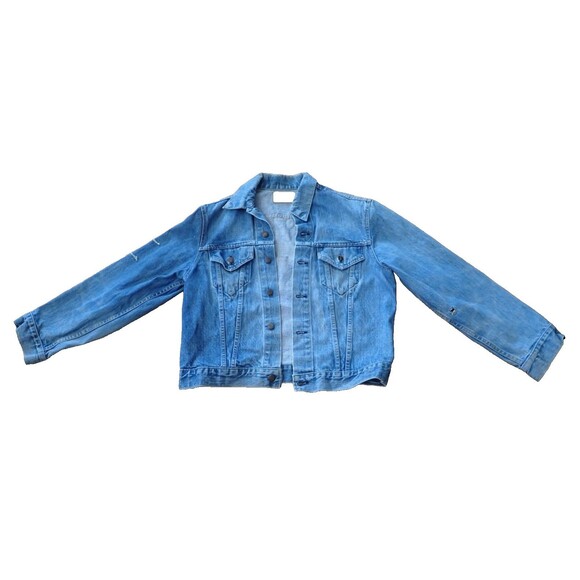 VTG Levi Strauss Jean Jacket sz 44 Trucker 70505-0213 Blue Houston Police Dept - Picture 1 of 16